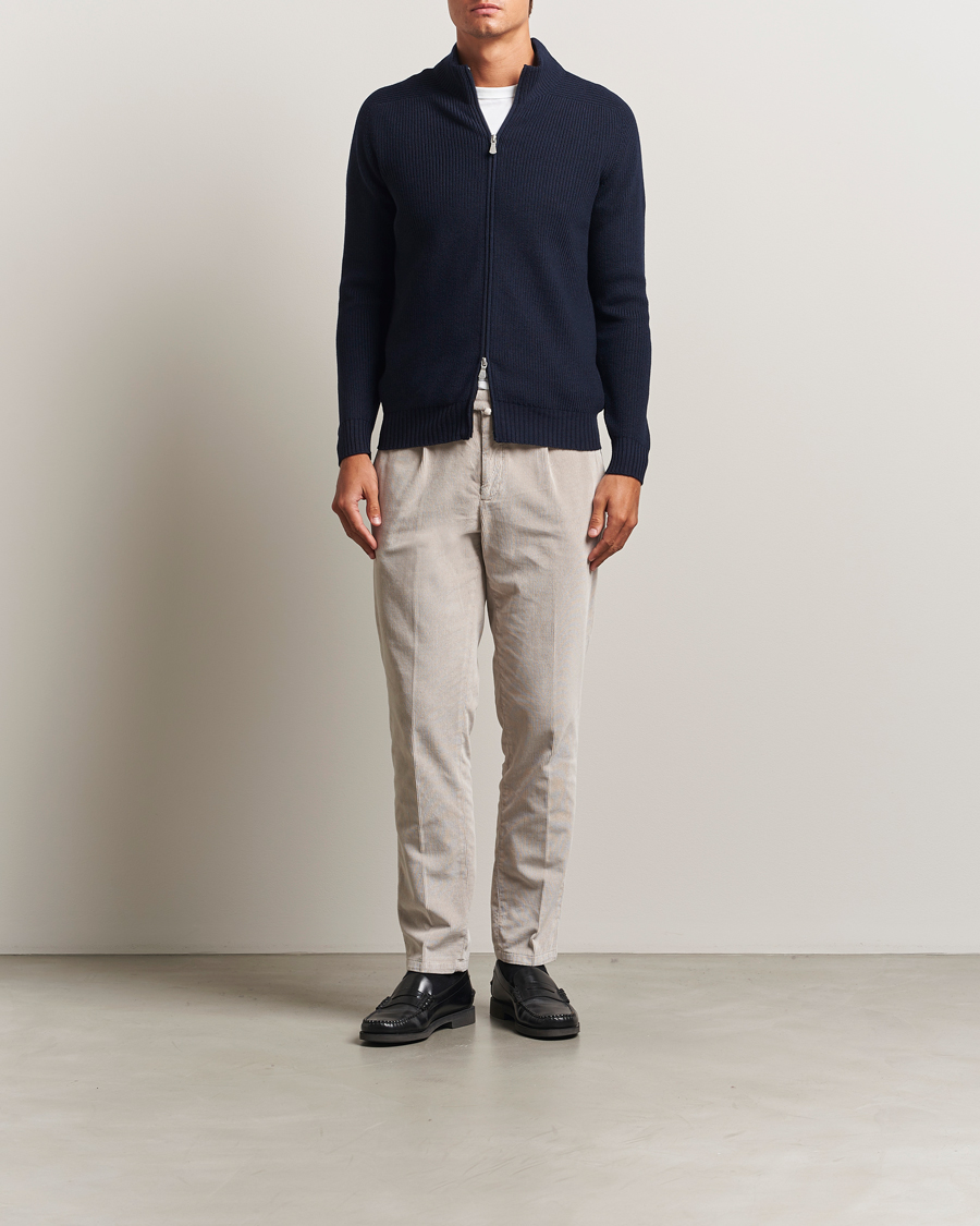 Herre | Gensere | Gran Sasso | Rainwool Full Zip Navy