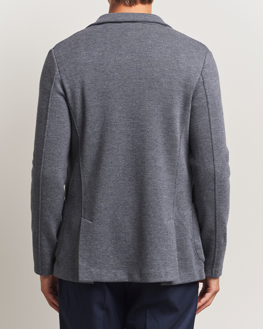 Herre | Dressjakker | Gran Sasso | Rainwool Knitted Blazer Grey Melange