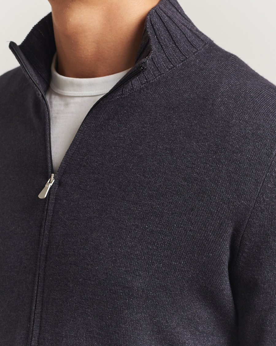 Herre | Gensere | Gran Sasso | Wool/Cashmere Washed Full Zip Asphalt