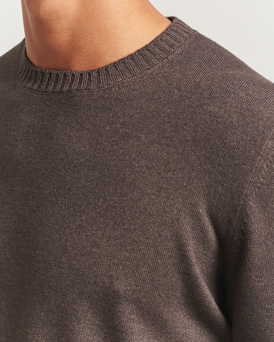 Herre | Gensere | Gran Sasso | Wool/Cashmere Washed Crew Neck Brown Melange