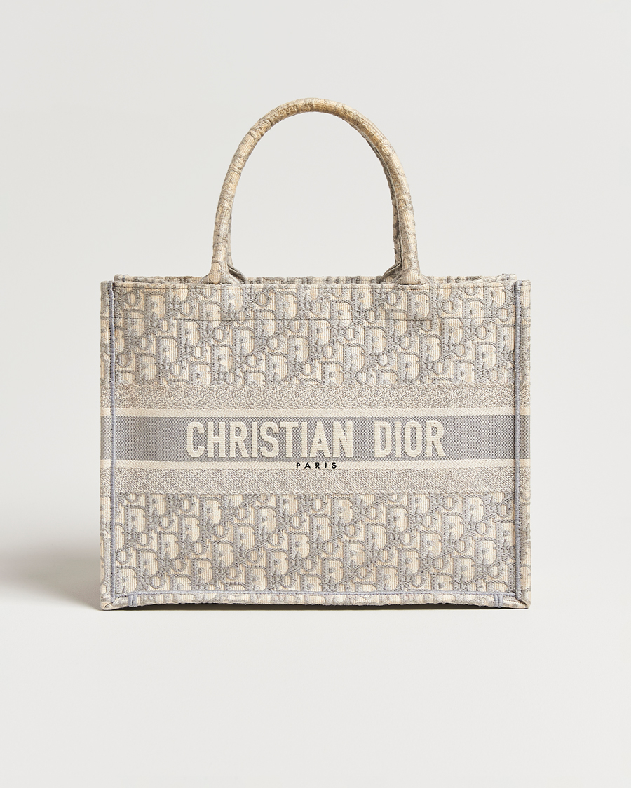 Herre | Pre-Owned & Vintage Bags | Dior Pre-Owned | Medium Dior Book Tote Light grey