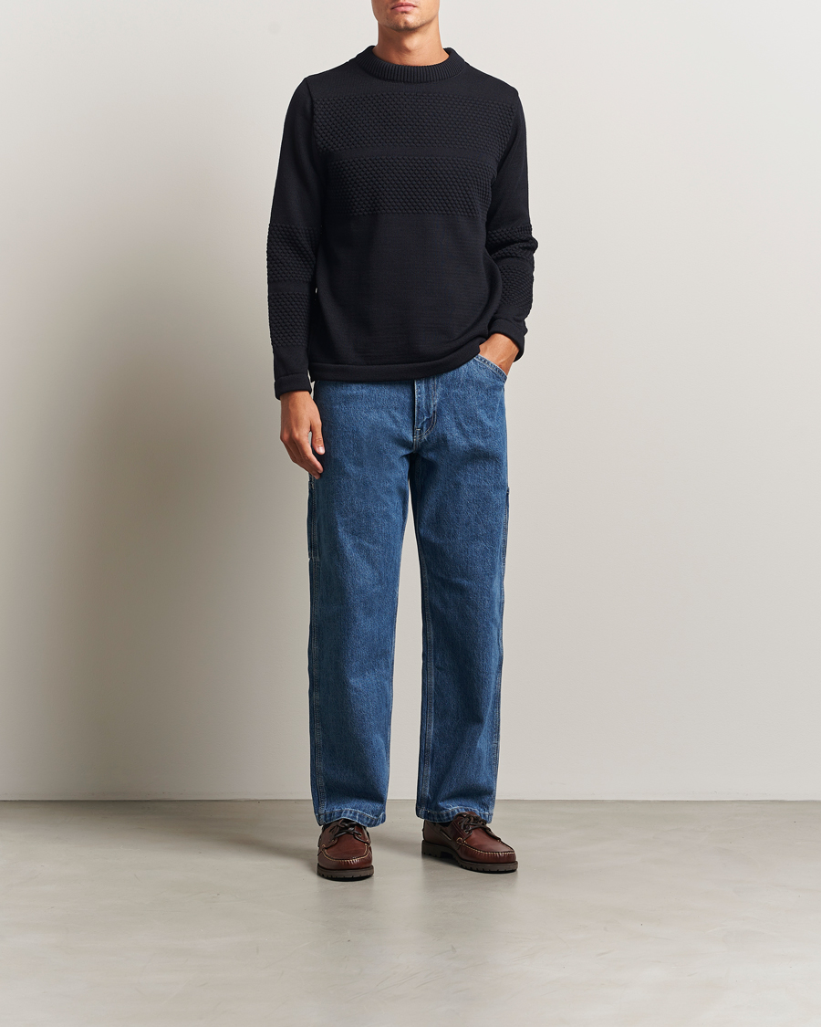 Herre | Gensere | S.N.S. Herning | Fisherman Wool Crew Neck Navy