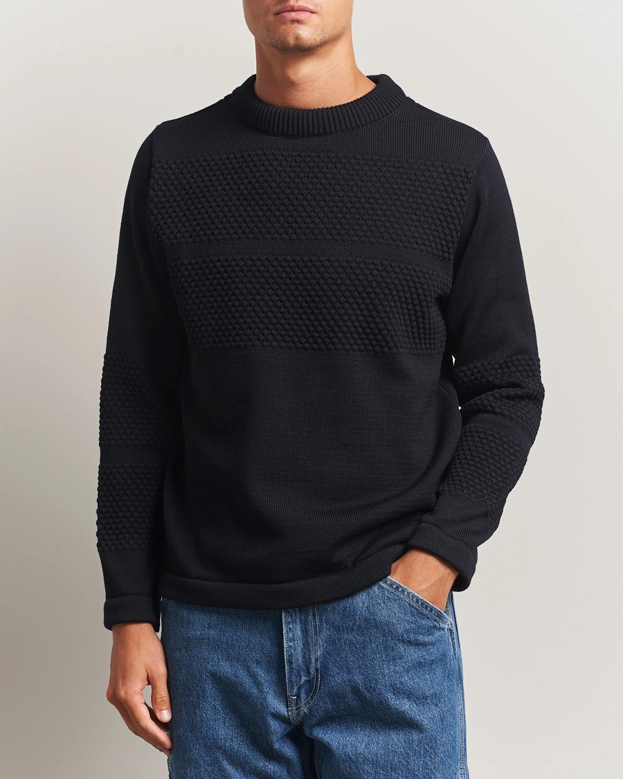 Herre | Gensere | S.N.S. Herning | Fisherman Wool Crew Neck Navy