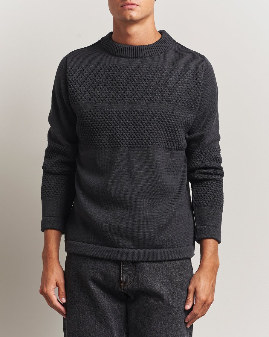 Herre | Gensere | S.N.S. Herning | Fisherman Wool Crew Neck Molten Grey