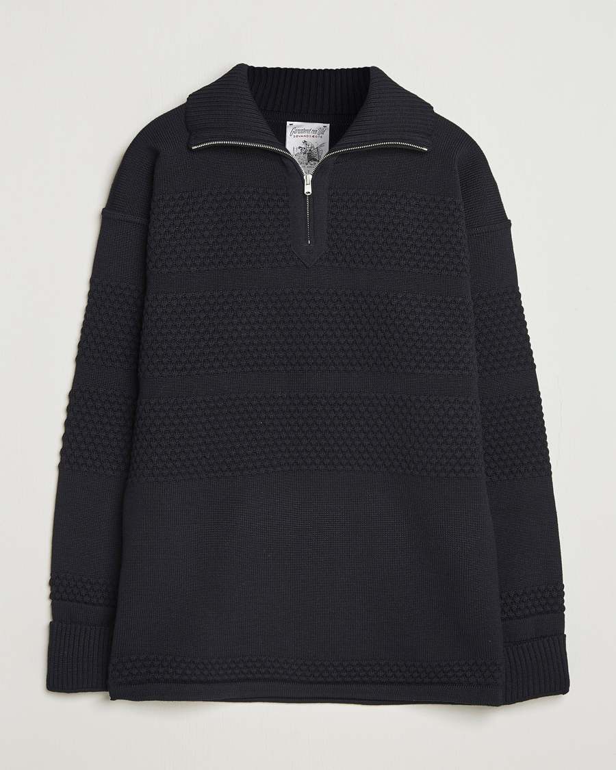 Herre | Gensere | S.N.S. Herning | Fisherman Wool Short Zip Navy
