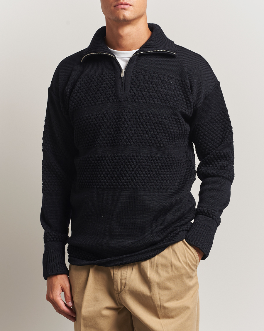 Herre | Gensere | S.N.S. Herning | Fisherman Wool Short Zip Navy