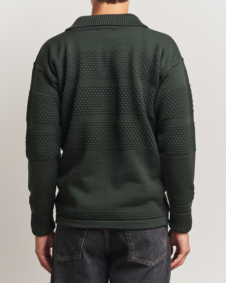 Herre | Gensere | S.N.S. Herning | Fisherman Wool Short Zip Dark Forest Green