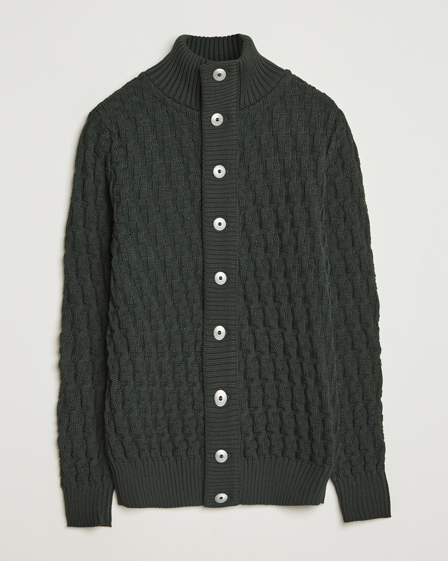 Herre | Gensere | S.N.S. Herning | Stark Wool Cable Cardigan Dark Forest Green