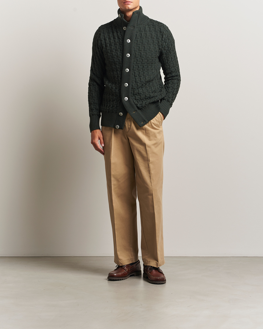 Herre | Gensere | S.N.S. Herning | Stark Wool Cable Cardigan Dark Forest Green
