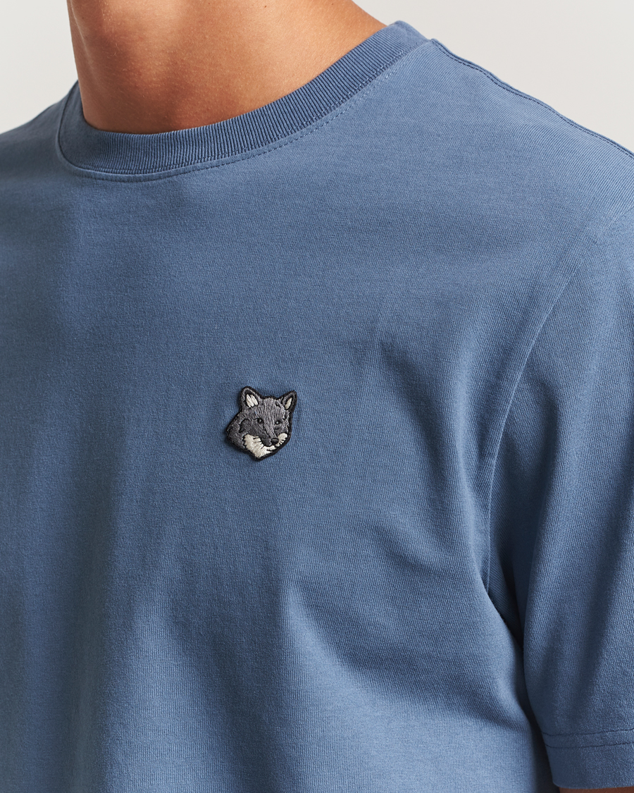 Herre | T-Shirts | Maison Kitsuné | Grey Fox Head T-Shirt Seine Blue