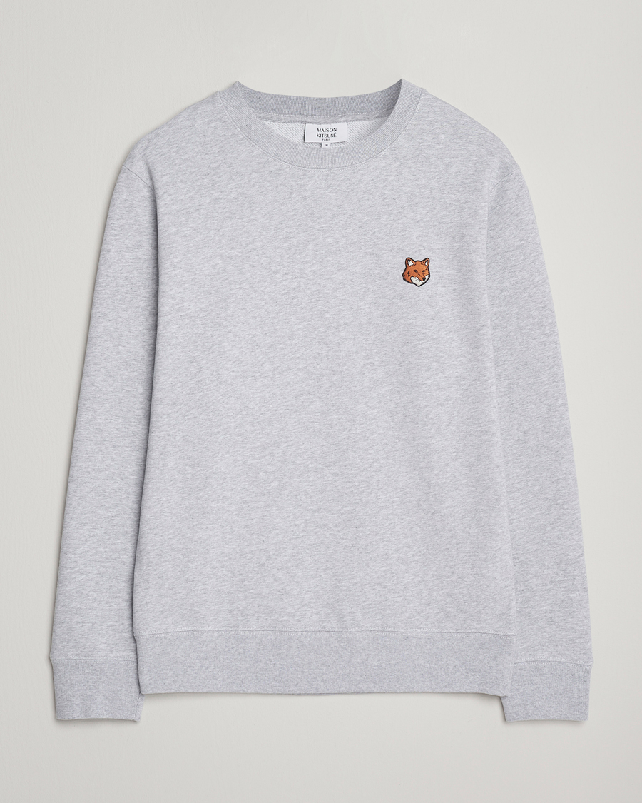 Herre | Gensere | Maison Kitsuné | Fox Head Sweatshirt Light Grey Melange