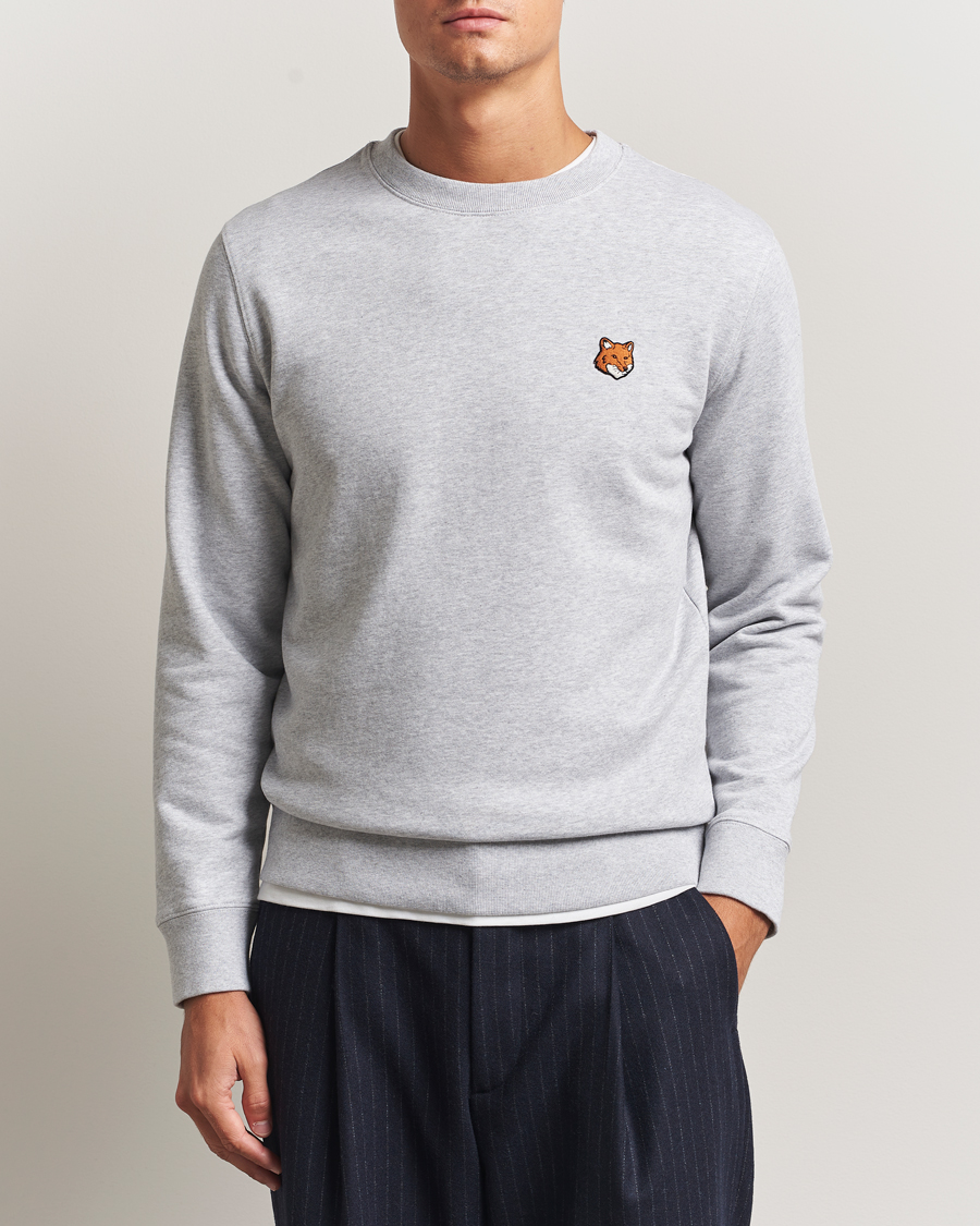 Herre | Gensere | Maison Kitsuné | Fox Head Sweatshirt Light Grey Melange