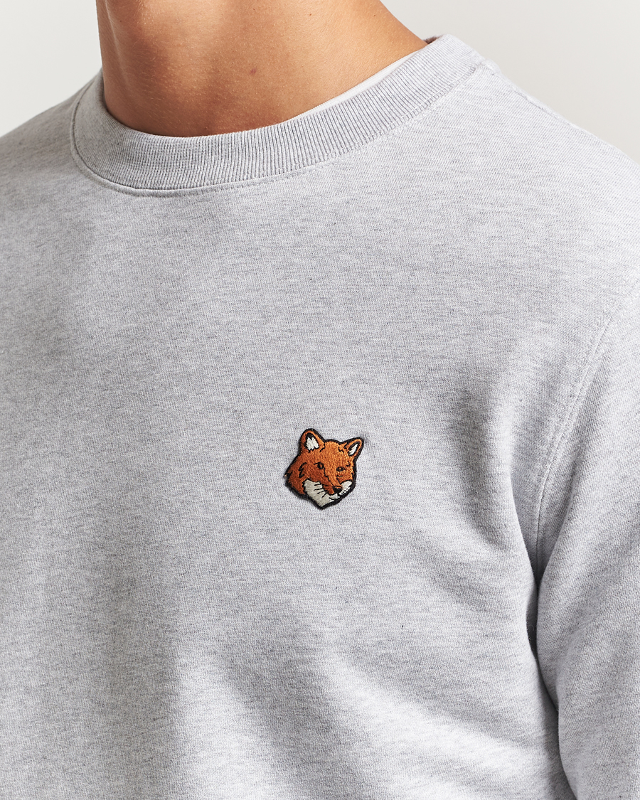 Herre | Gensere | Maison Kitsuné | Fox Head Sweatshirt Light Grey Melange