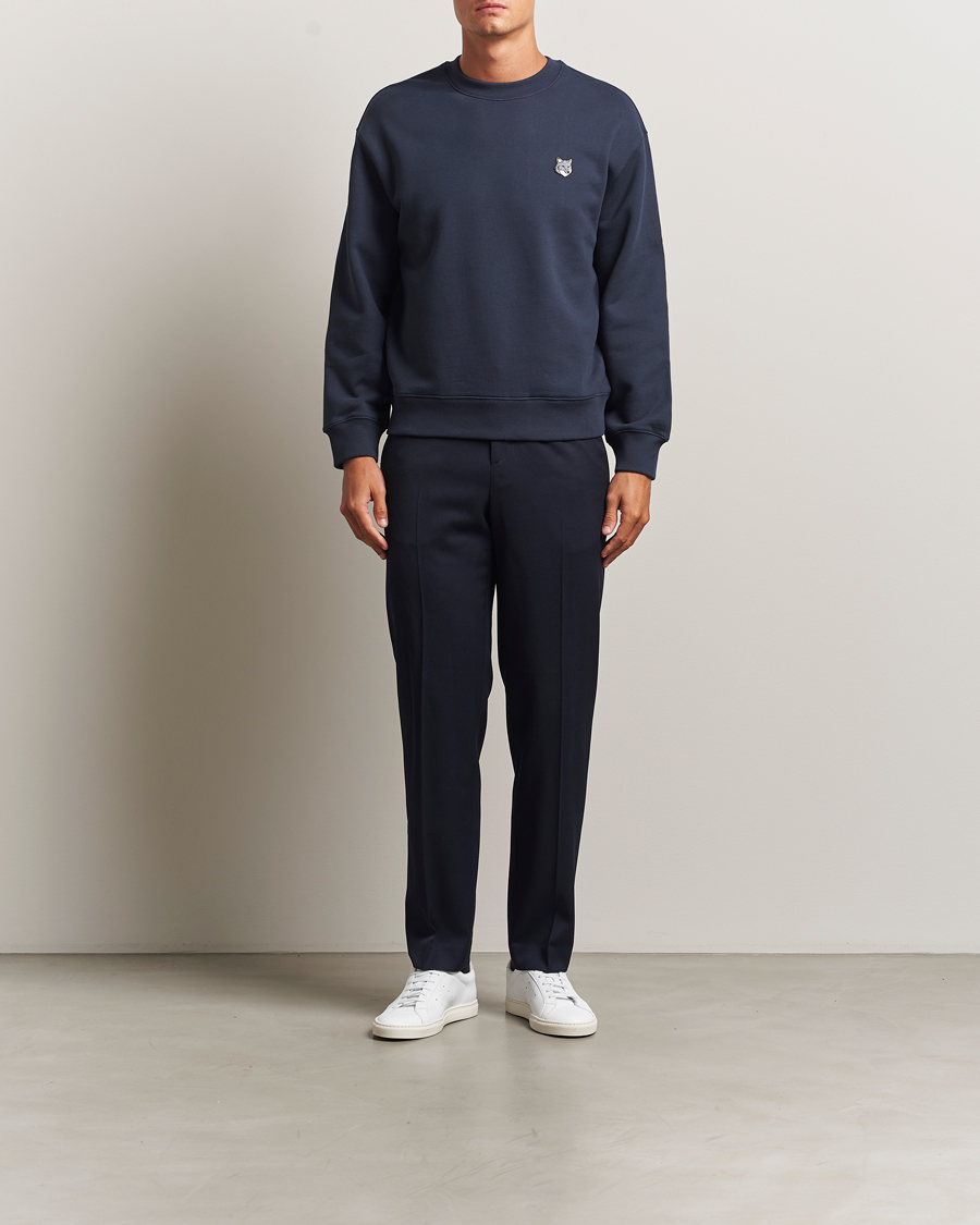 Herre | Gensere | Maison Kitsuné | Grey Fox Head Sweatshirt Classic Navy