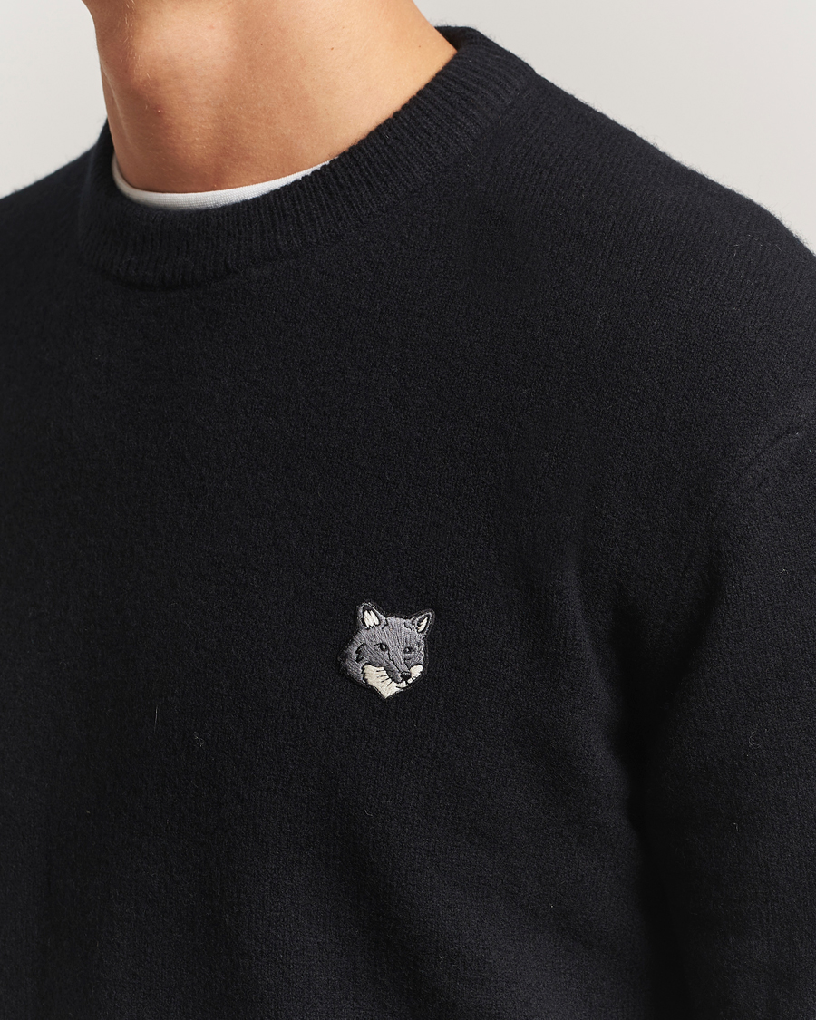 Herre | Gensere | Maison Kitsuné | Grey Fox Head Lambswool Sweater Black