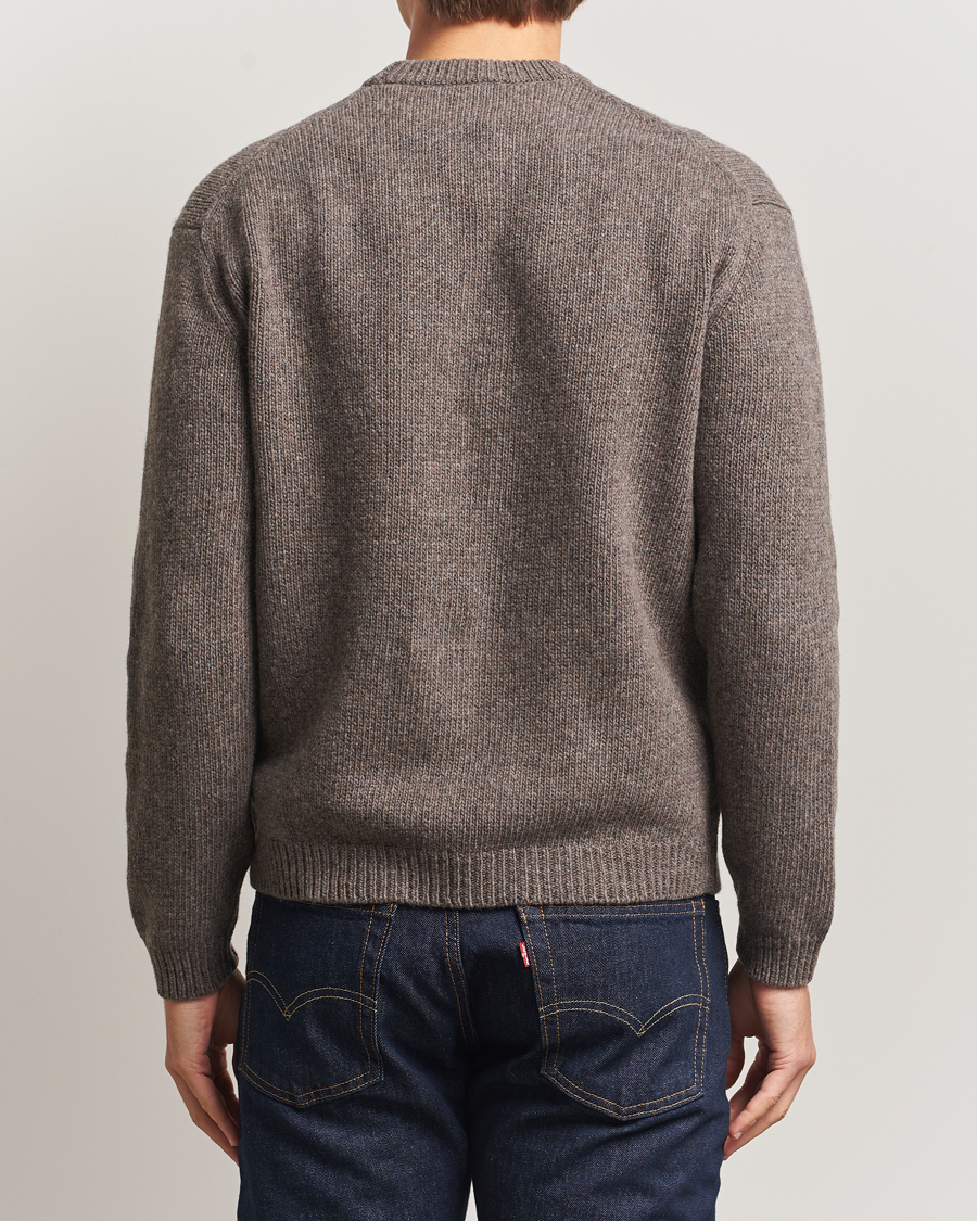 Herre | Gensere | Maison Kitsuné | Dressed Fox Wool Knitted Sweater Dark Grey Melange