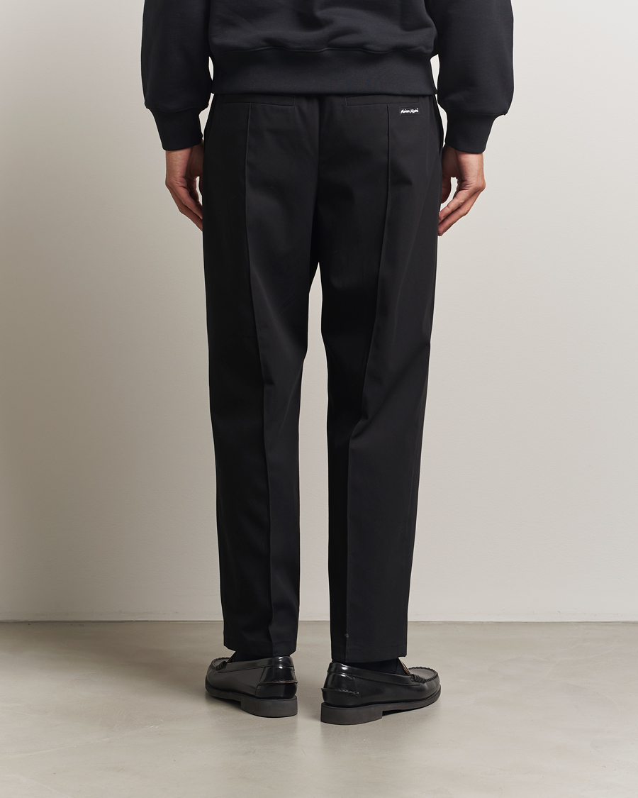 Herre | Bukser | Maison Kitsuné | Cotton Twill Pleated Drawstring Trousers Black