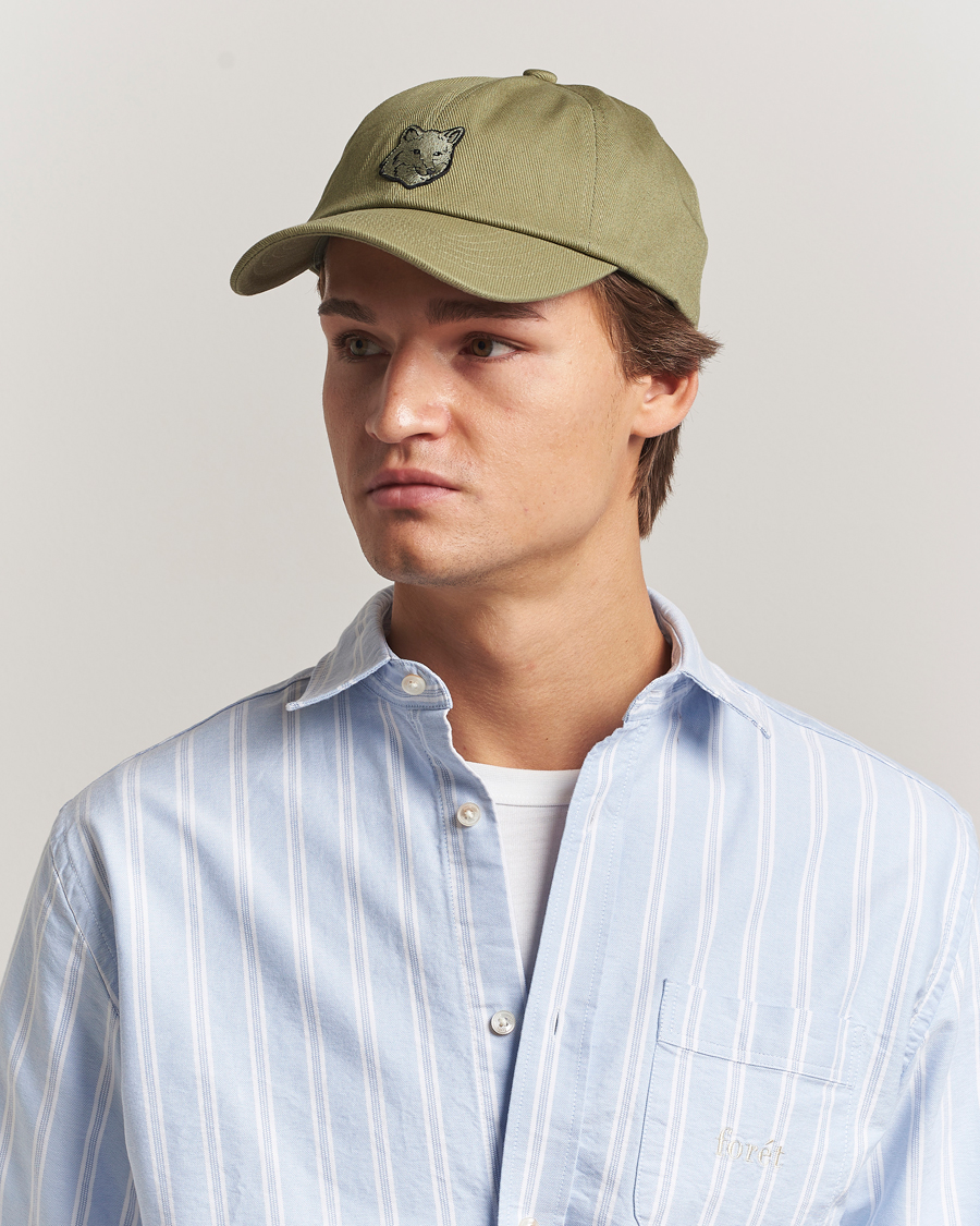 Herre | Hatter og capser | Maison Kitsuné | Tonal Fox Head Cap Laurel Green