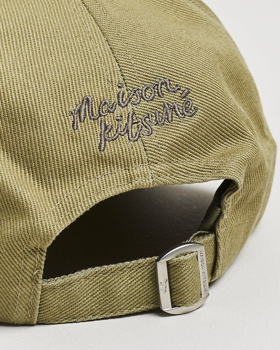 Herre | Hatter og capser | Maison Kitsuné | Tonal Fox Head Cap Laurel Green