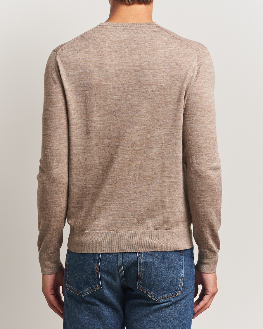 Herre | Gensere | Tiger of Sweden | Connor Extra Fine Merino Crew Neck Pullover Beige Melange