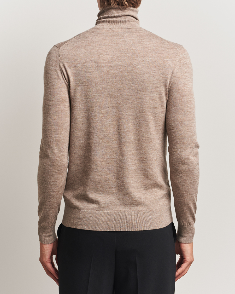Herre | Gensere | Tiger of Sweden | Nevile Extra Fine Merino Polo Beige Melange