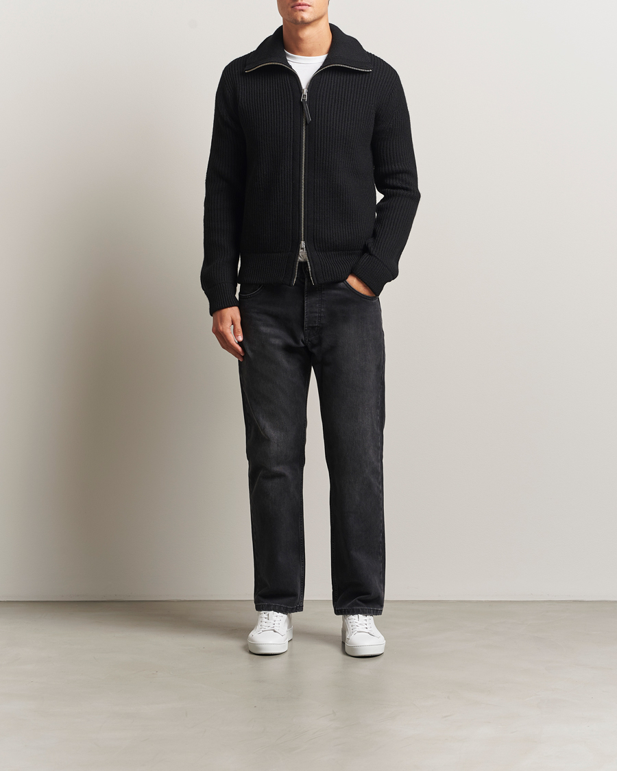 Herre | Gensere | Tiger of Sweden | Niall Heavy Wool Full Zip Black