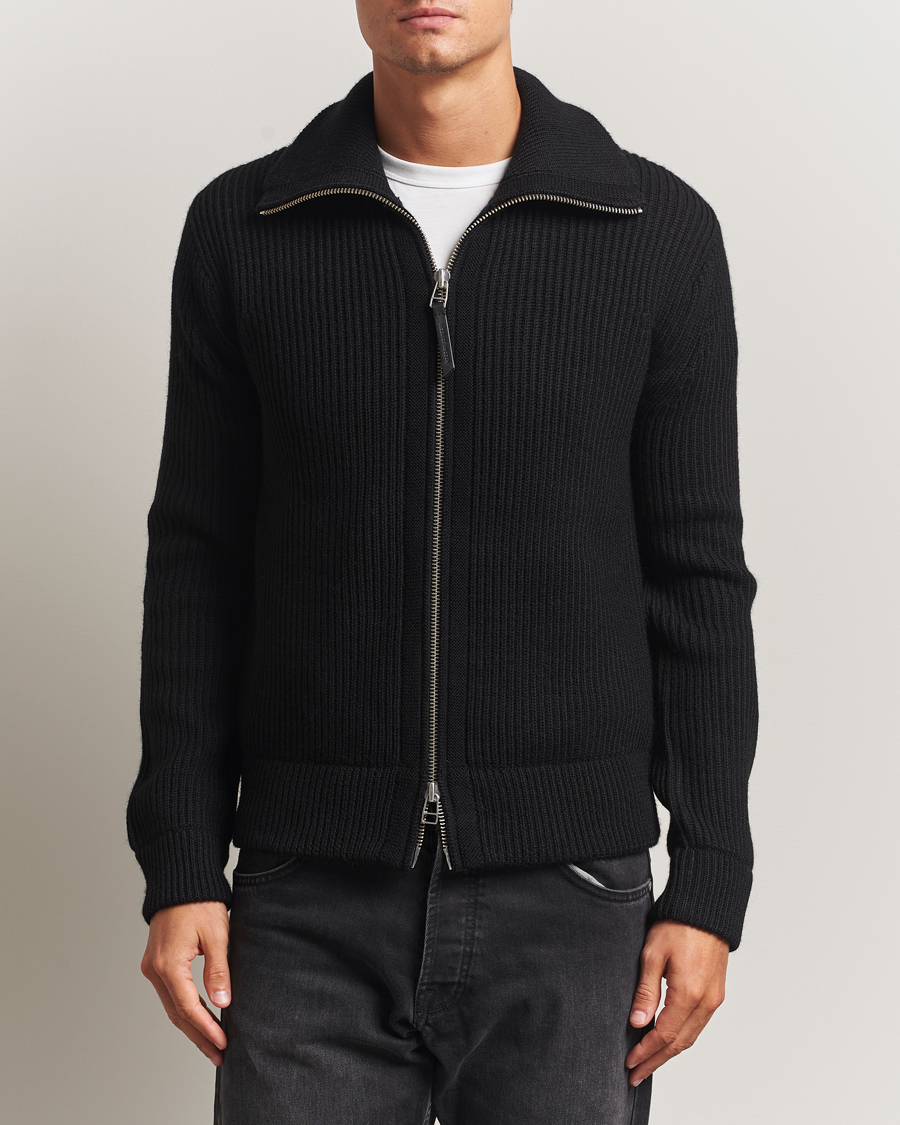 Herre | Gensere | Tiger of Sweden | Niall Heavy Wool Full Zip Black