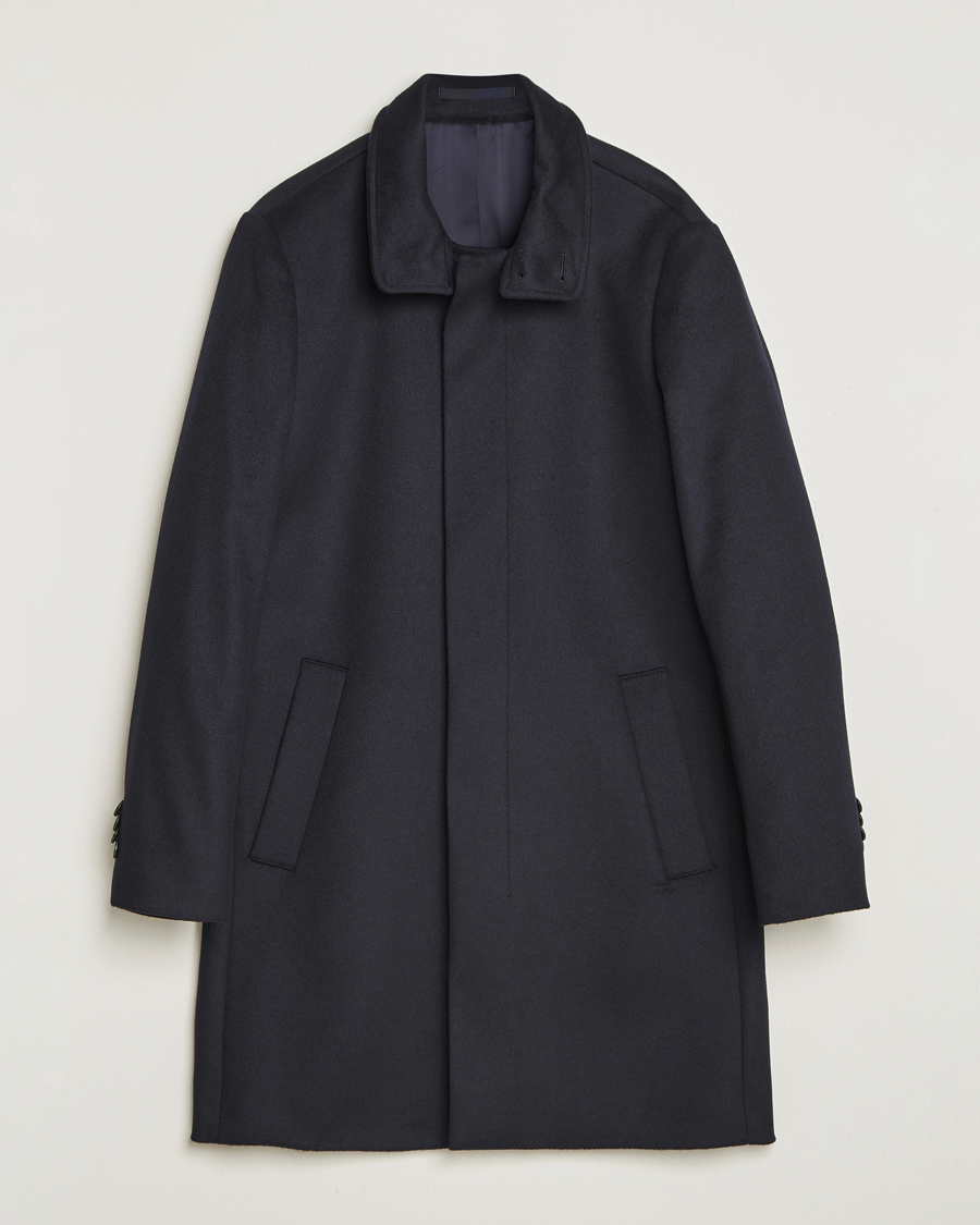 Herre | Jakker | Tiger of Sweden | Aleric Wool/Cashmere Stand Up Coat Light Ink