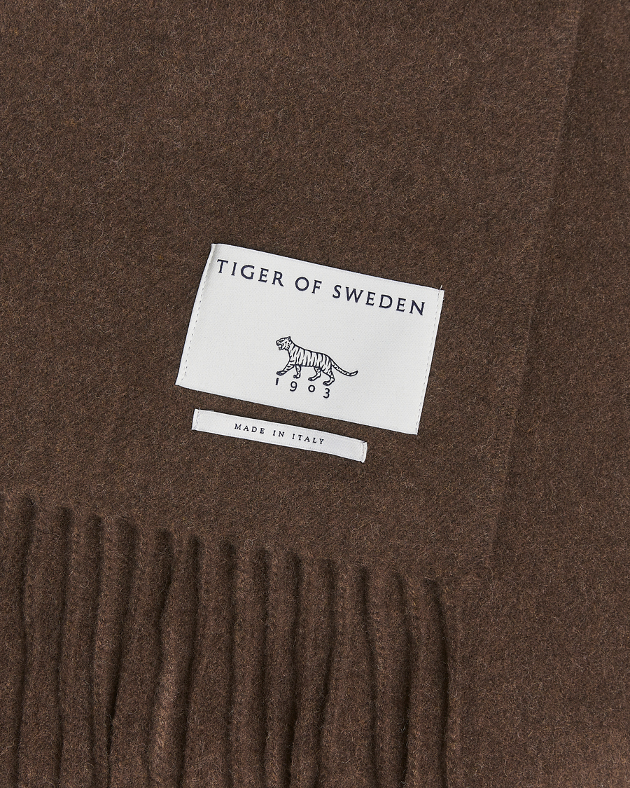 Herre | Tiger of Sweden Sylan Wool Scarf Brown Olive | Tiger of Sweden | Sylan Wool Scarf Brown Olive