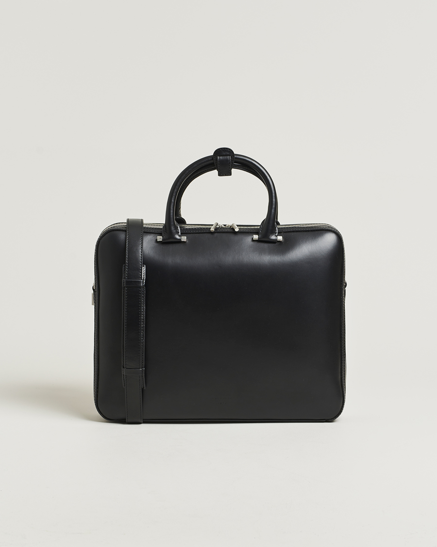 Herre | Vesker | Tiger of Sweden | Valise Smooth Leather Double Zip Briefcase Black