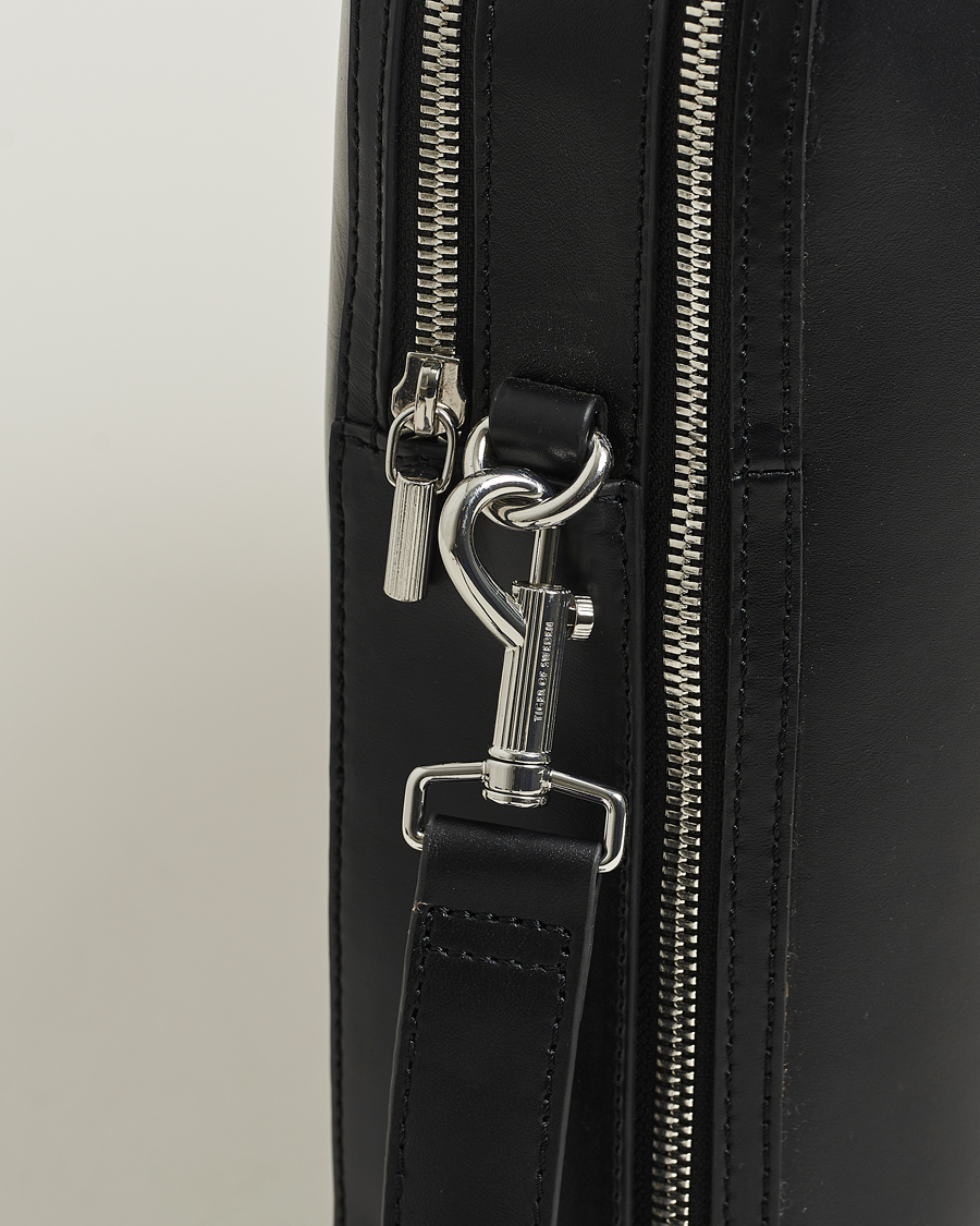 Herre | Vesker | Tiger of Sweden | Valise Smooth Leather Double Zip Briefcase Black
