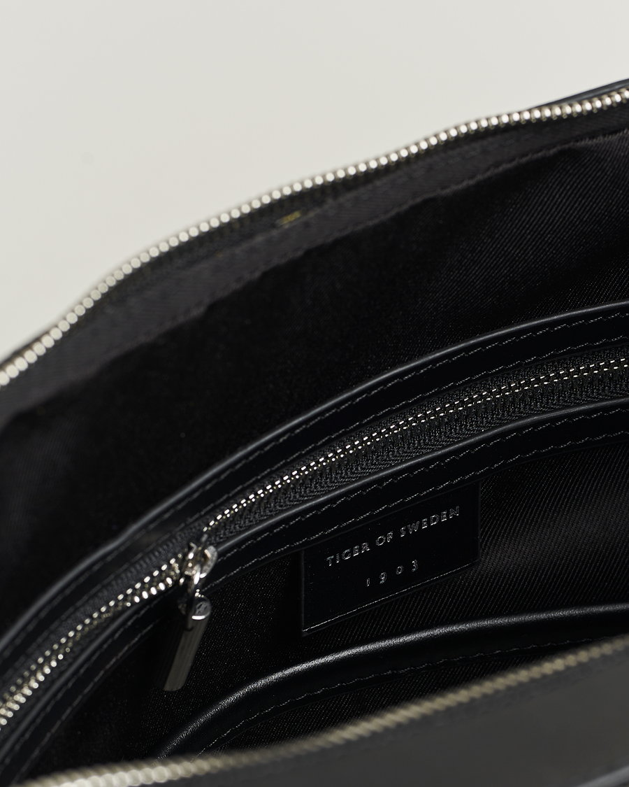 Herre | Vesker | Tiger of Sweden | Valise Smooth Leather Double Zip Briefcase Black