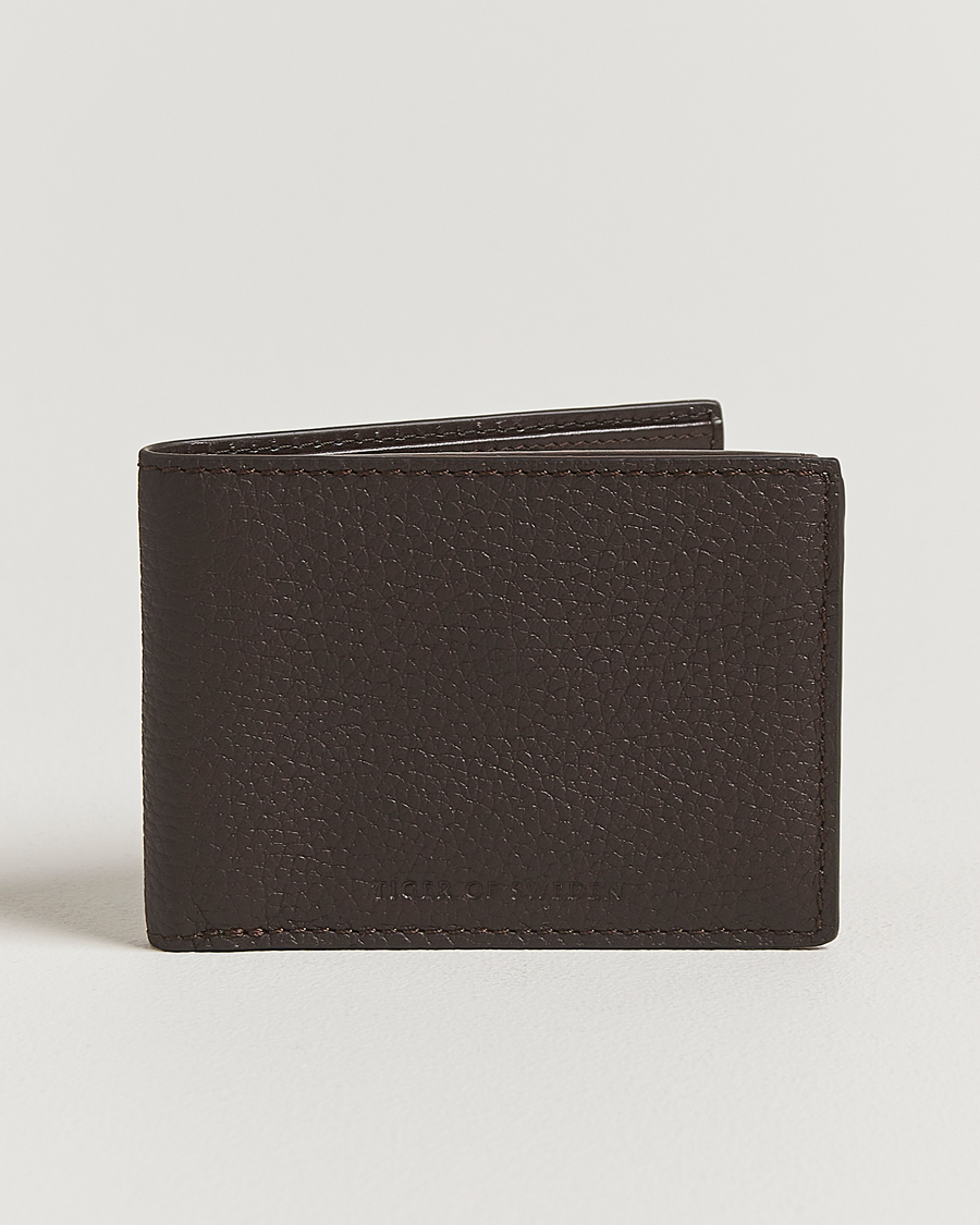 Herre | Lommebøker | Tiger of Sweden | Wald Grainer Leather Wallet Dark Brown