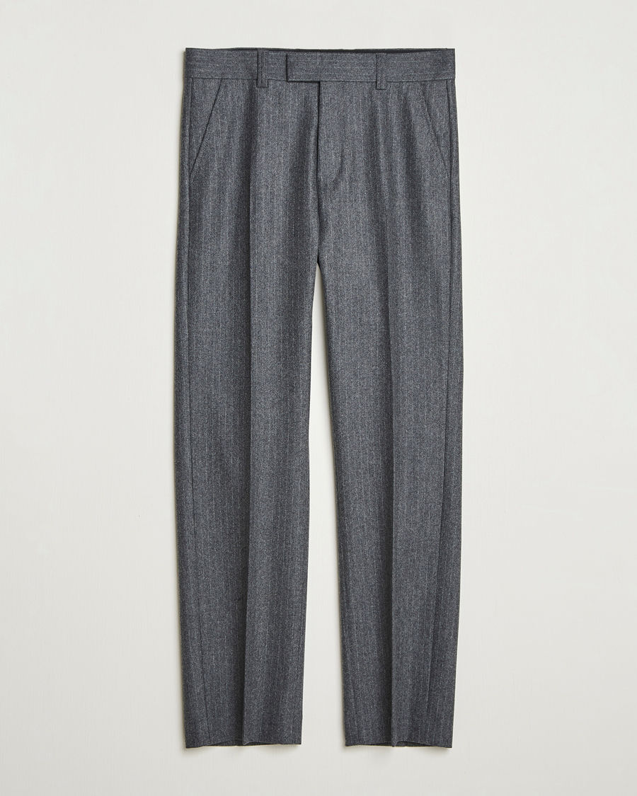 Herre | Bukser | Tiger of Sweden | Tommie Wool Pleated Pinstriped Trousers Silver