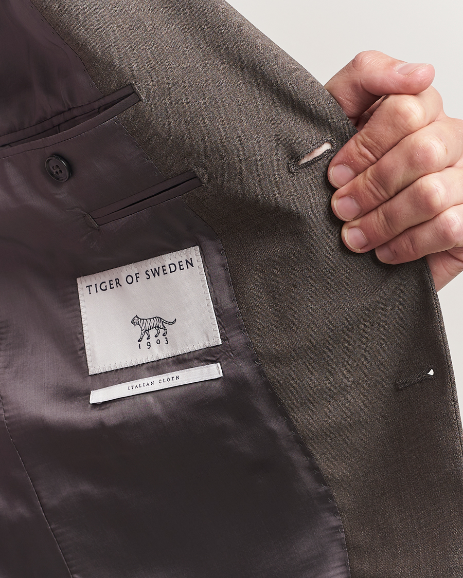 Herre | Dressjakker | Tiger of Sweden | Justin Wool Suit Blazer Mud