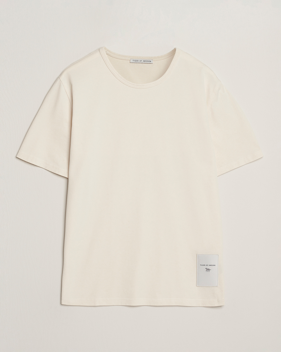 Herre | T-Shirts | Tiger of Sweden | Jake Heavy Crew Neck T-Shirt Light Ivory