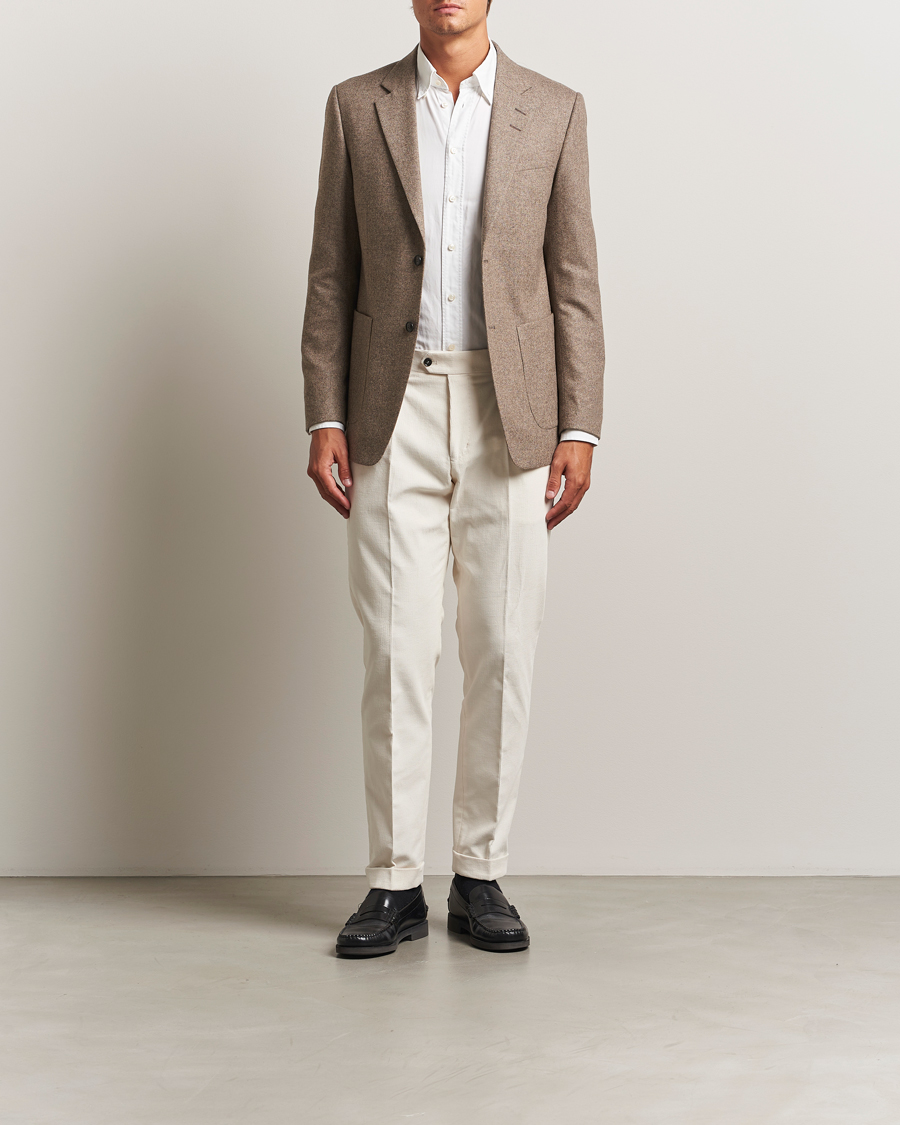 Herre | Bukser | Tiger of Sweden | Tenuta Pleated Corduroy Trousers Light Ivory