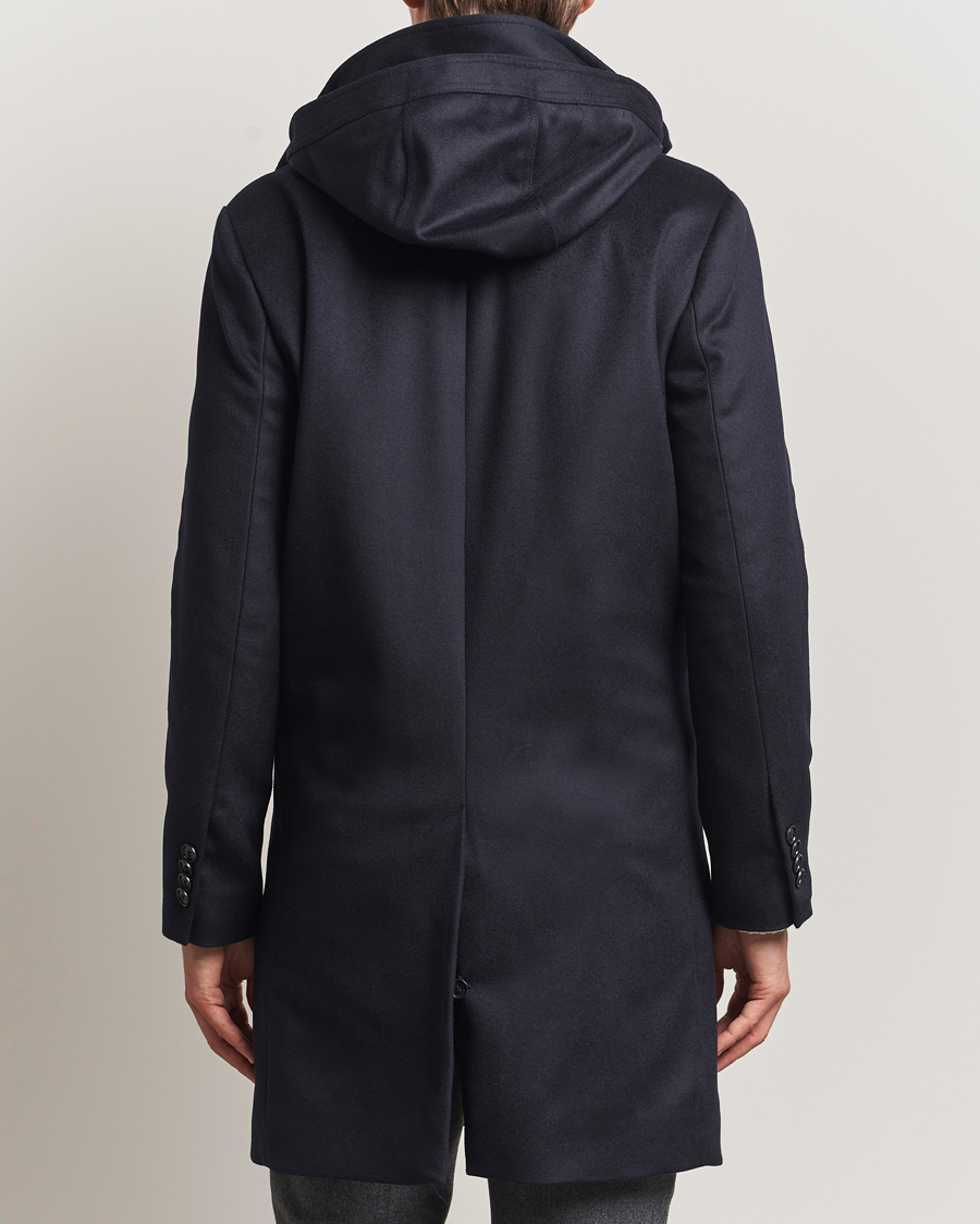Herre | Jakker | Tiger of Sweden | Aleric Wool/Cashmere Hooded Coat Light Ink
