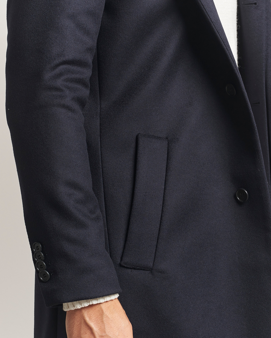 Herre | Jakker | Tiger of Sweden | Aleric Wool/Cashmere Hooded Coat Light Ink