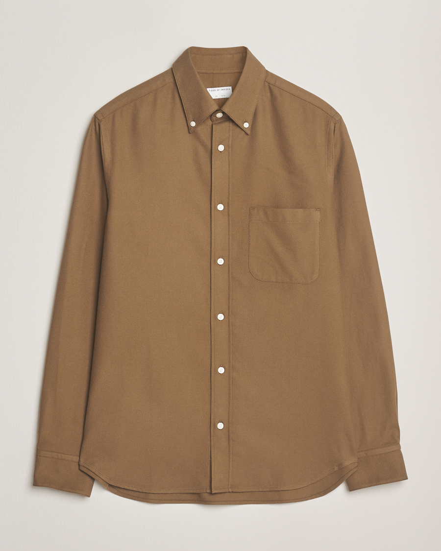 Herre | Skjorter | Tiger of Sweden | Bjorn Brushed Twill Shirt Old Wolf