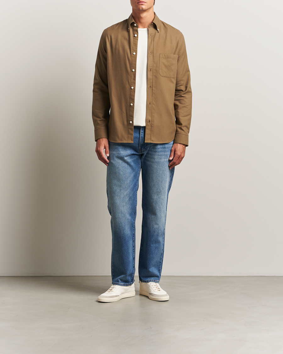 Herre | Skjorter | Tiger of Sweden | Bjorn Brushed Twill Shirt Old Wolf