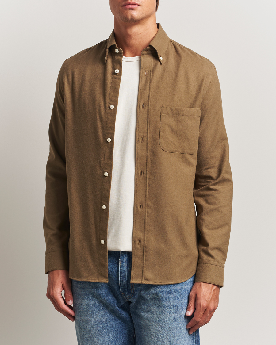 Herre | Skjorter | Tiger of Sweden | Bjorn Brushed Twill Shirt Old Wolf