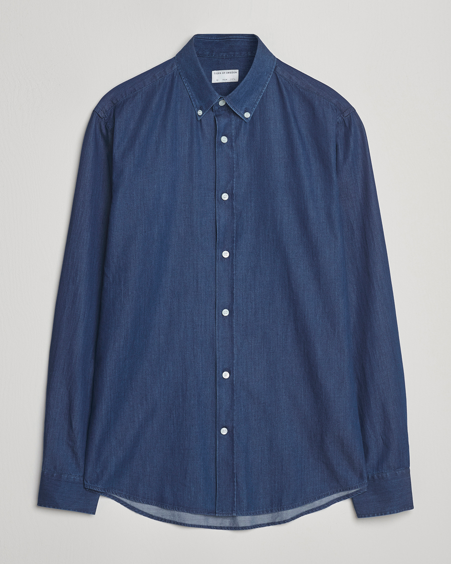 Herre | Skjorter | Tiger of Sweden | Adley Slim Fit Denim Shirt Medium Blue
