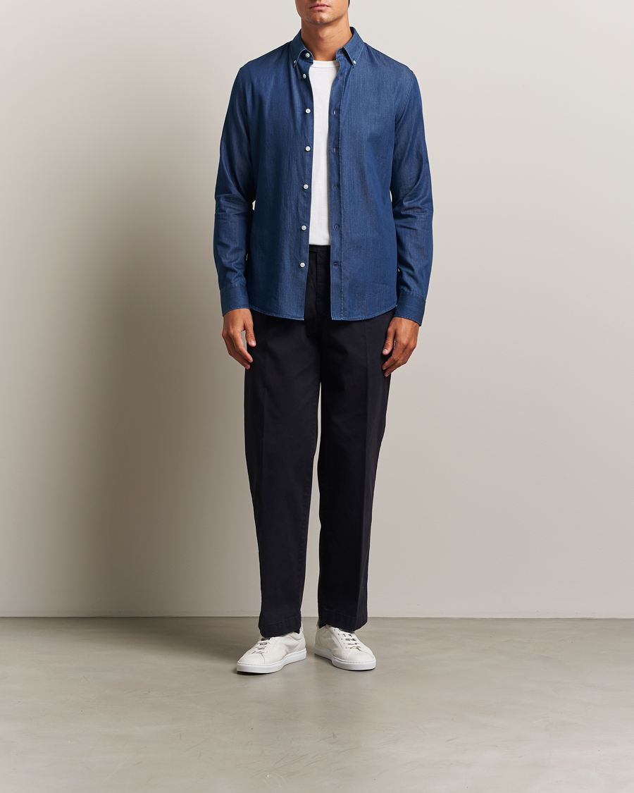Herre | Skjorter | Tiger of Sweden | Adley Slim Fit Denim Shirt Medium Blue