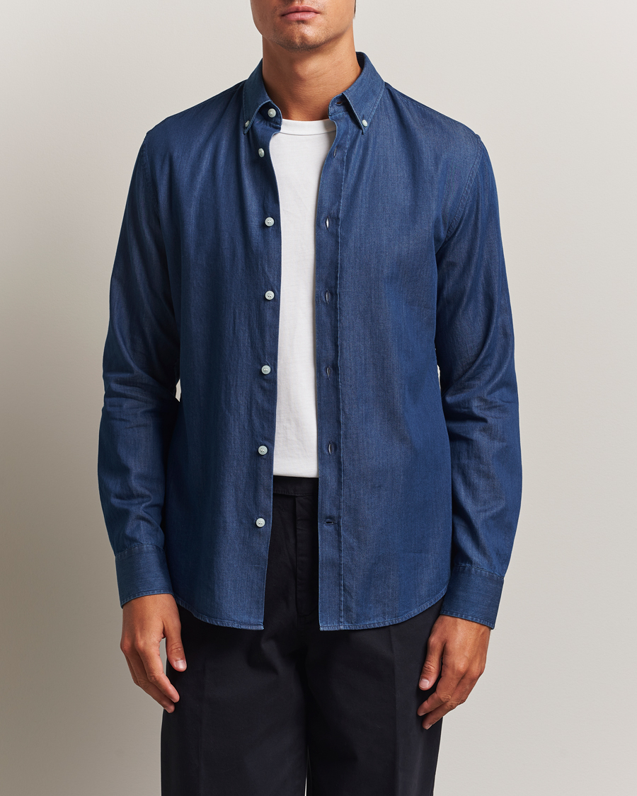Herre | Skjorter | Tiger of Sweden | Adley Slim Fit Denim Shirt Medium Blue