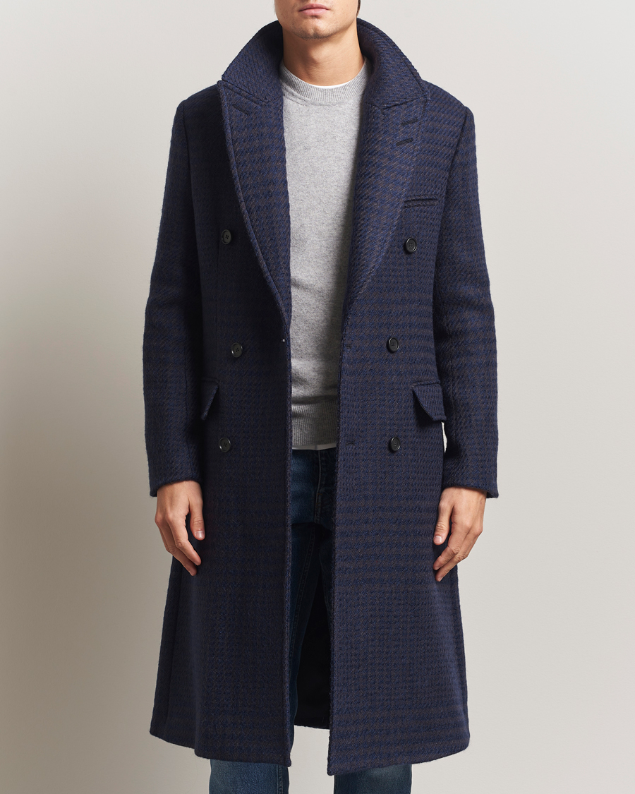 Herre | Jakker | Tiger of Sweden | Hennri Swedish Wool Double Breasted Coat Light Ink