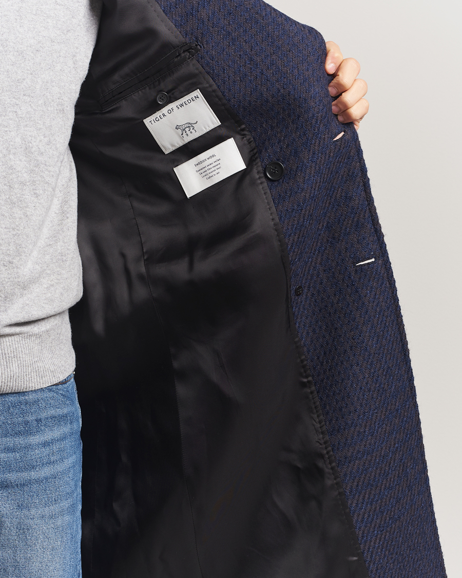 Herre | Jakker | Tiger of Sweden | Hennri Swedish Wool Double Breasted Coat Light Ink