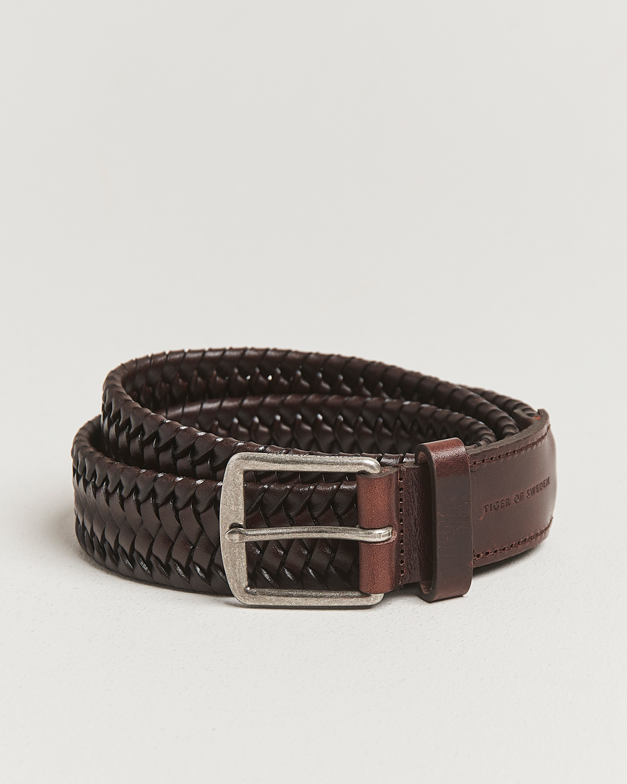 Herre | Belter | Tiger of Sweden | Braidant Braided Belt Dark Brown