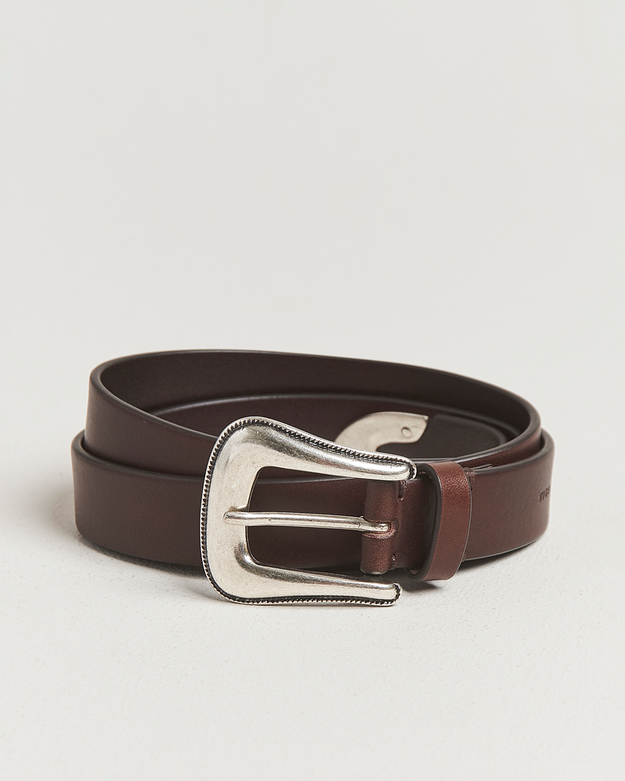 Herre | Belter | Tiger of Sweden | Ecus Western Leather Belt Dark Brown