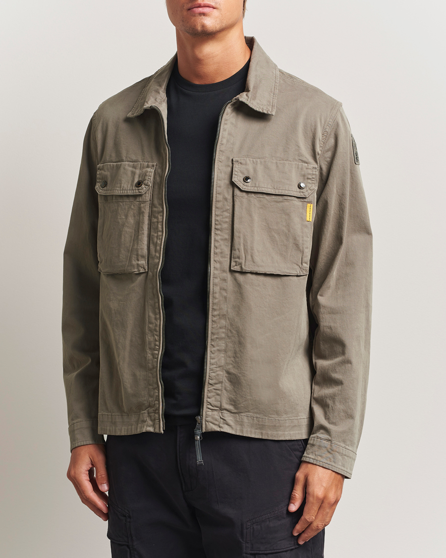 Herre | Jakker | Parajumpers | Tel Garment Dyed Claimer Shirt Jacket Olive Grey